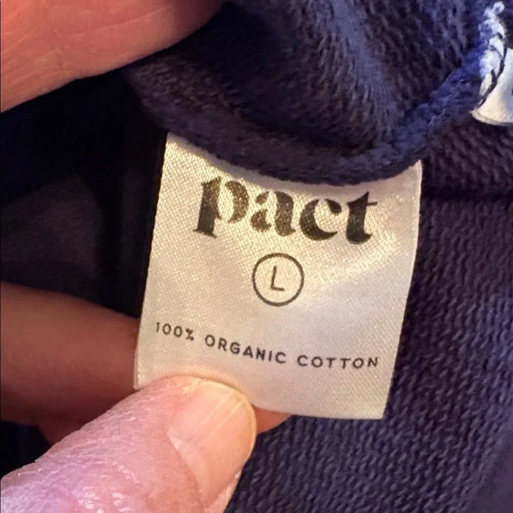 Pact size large navy blue organic crewneck sweatshirt
